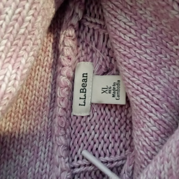 L.L. Bean Vintage Purple Pink Cable Knit Turtleneck Sweater Chunky Womens XL - Picture 4 of 8